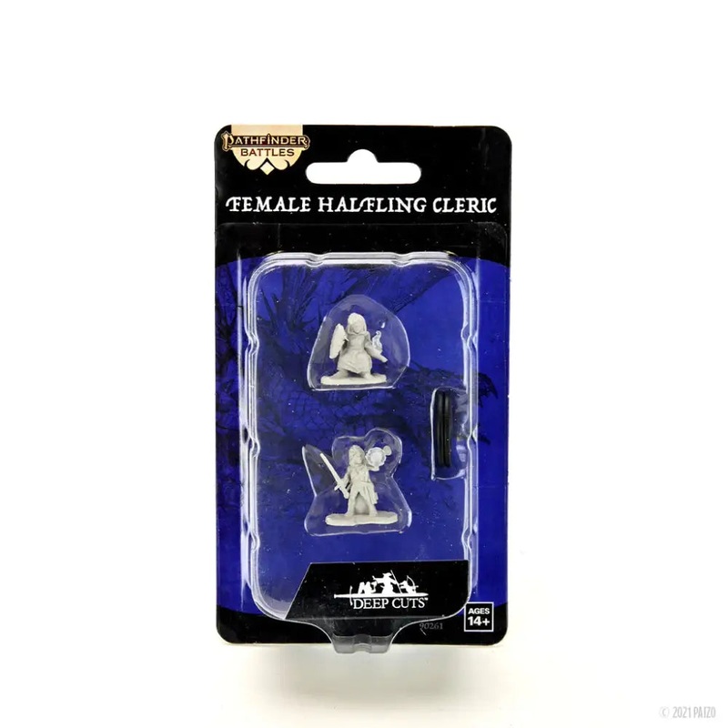 WizKids Unpainted Halfling Female Cleric (2)