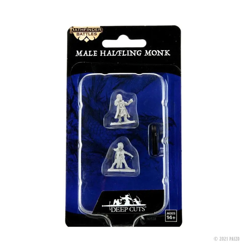 WizKids Unpainted Halfling Male Monk (2)