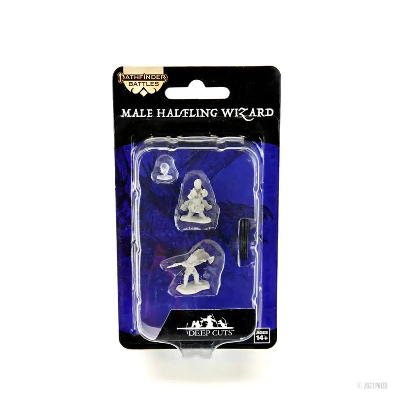 WizKids Unpainted Halfling Male Wizard (2)