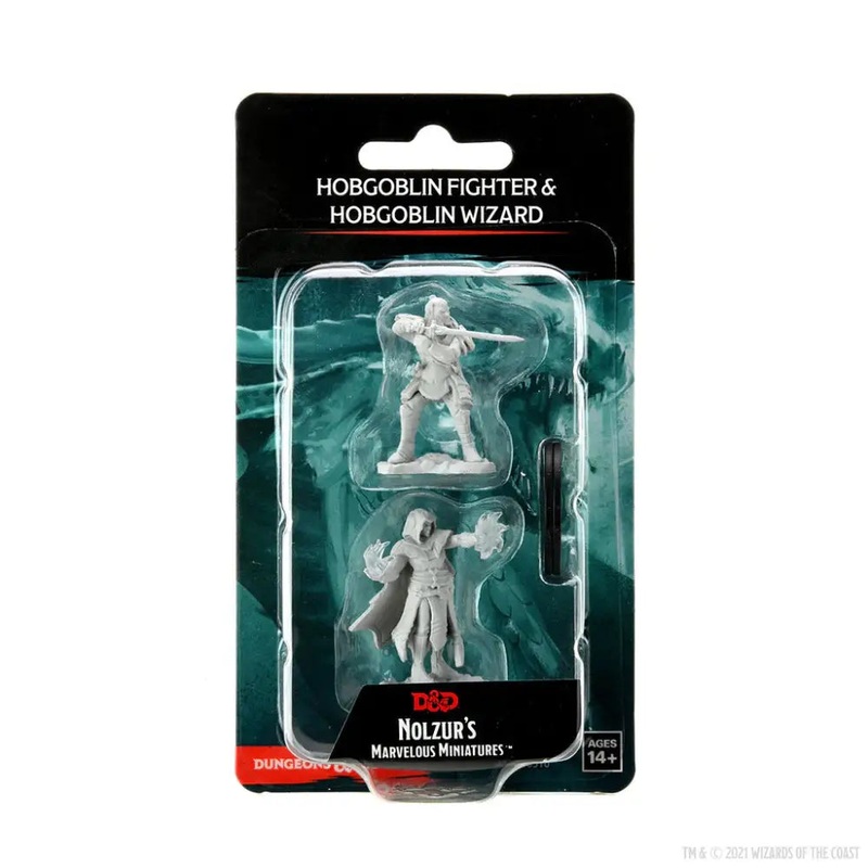 WizKids Unpainted Hobgoblin Fighter Male and Hobgoblin Wizard Female (2)