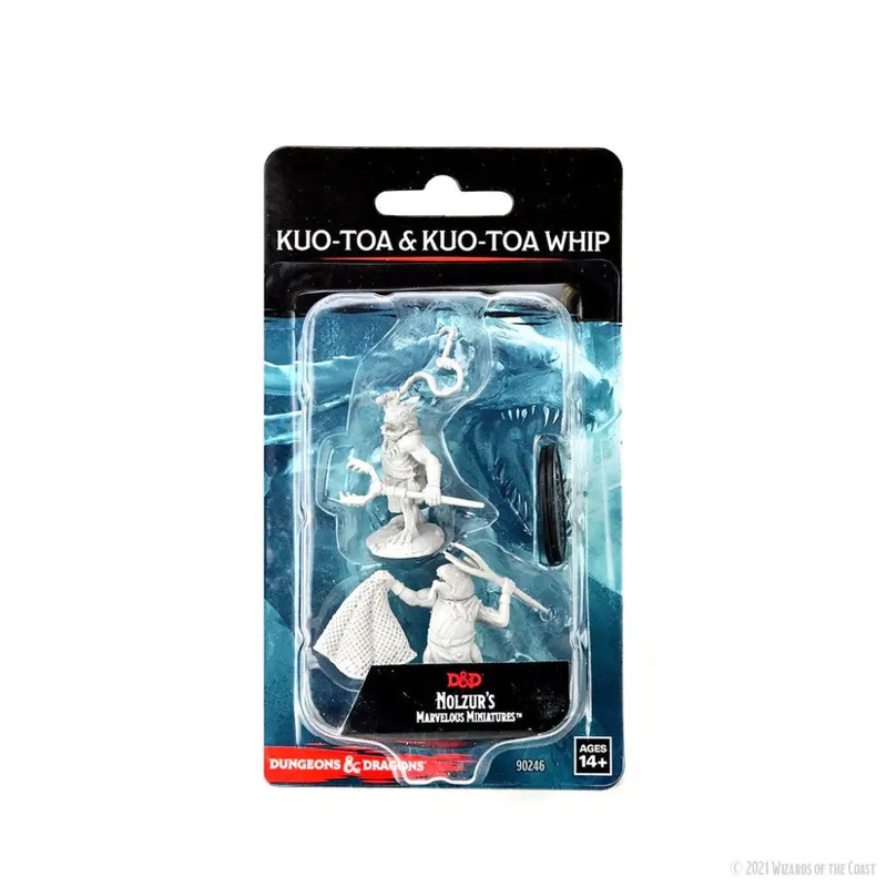 WizKids Unpainted Kuo-Toa and Kuo-Toa Whip (2)