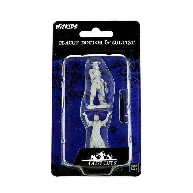 WizKids Unpainted Plague Doctor and Cultist (2)
