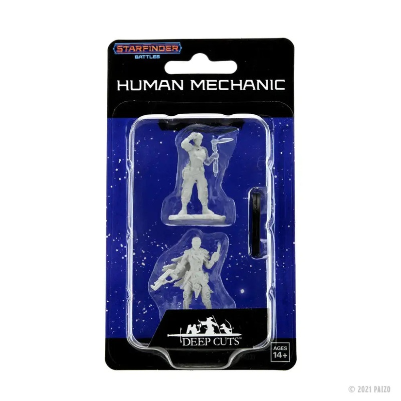WizKids Unpainted Starfinder Human Mechanic (2)