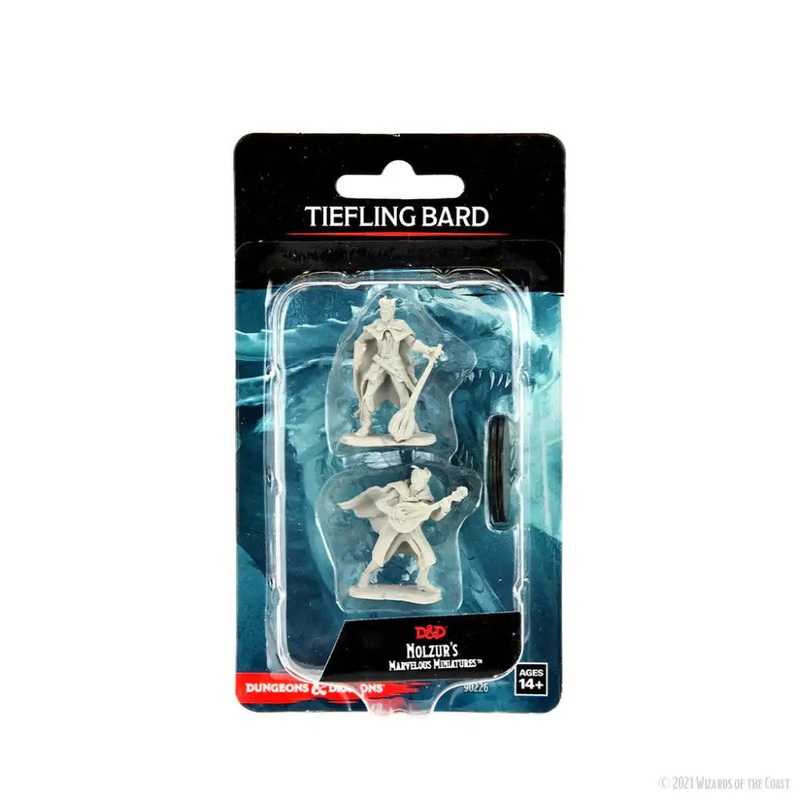 WizKids Unpainted Tiefling Female Bard (2)