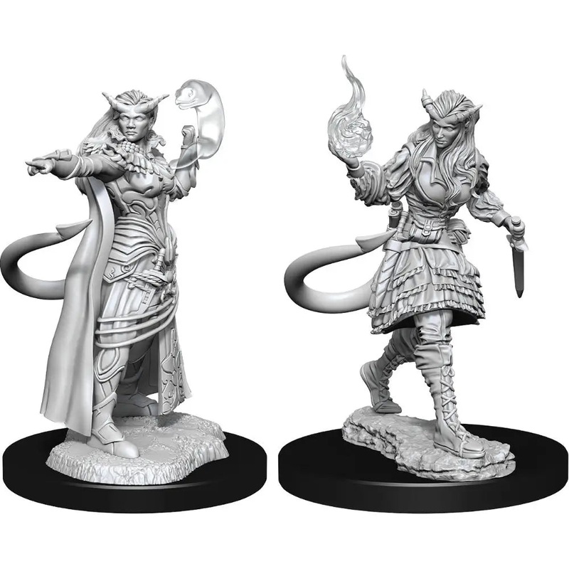 WizKids Unpainted Tiefling Female Sorcerer (2)