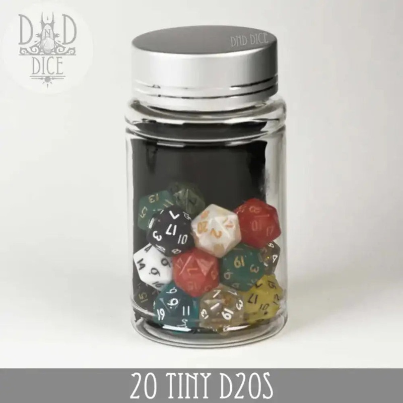 20 Tiny d20s Bottle