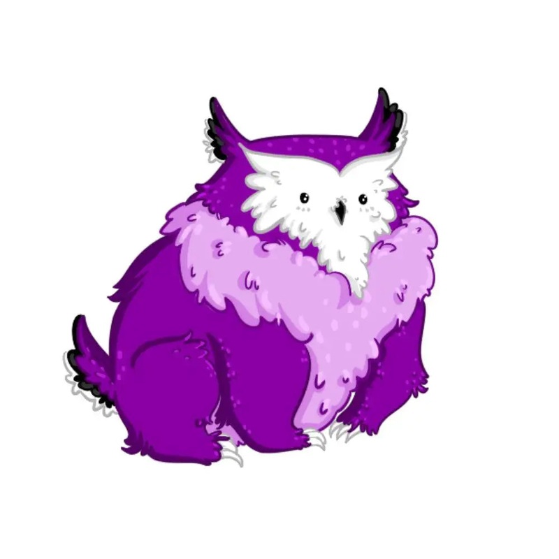 Asexual Pride Owlbear Sticker