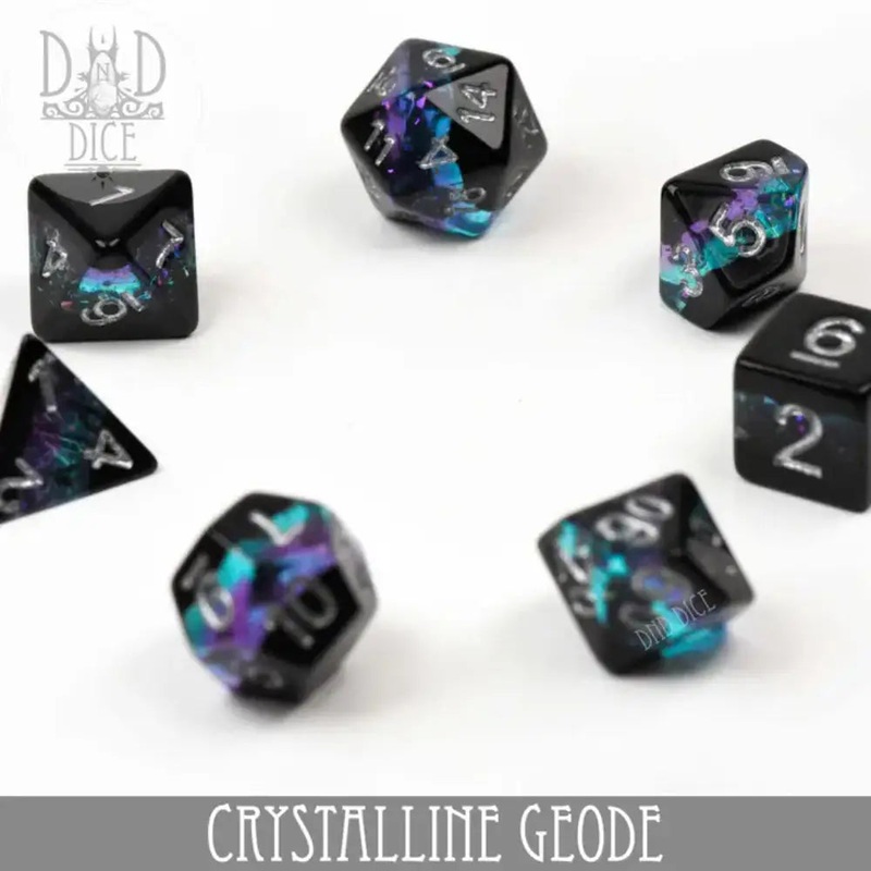 Crystalline Geode Polyhedral (D&D) Dice Set (7)