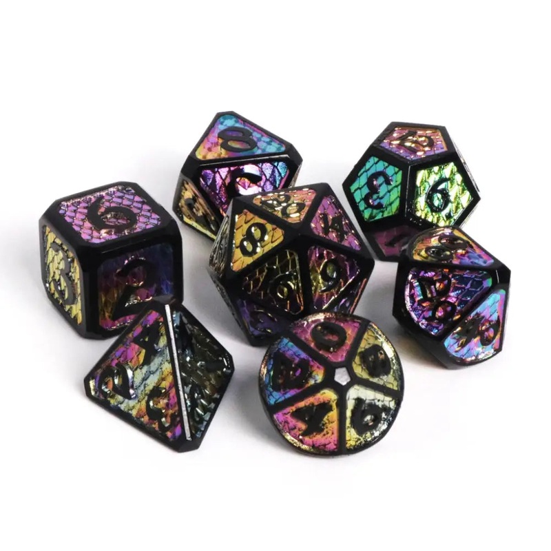 Drakona Wildfyre Metal Polyhedral (D&D) Dice Set (7)