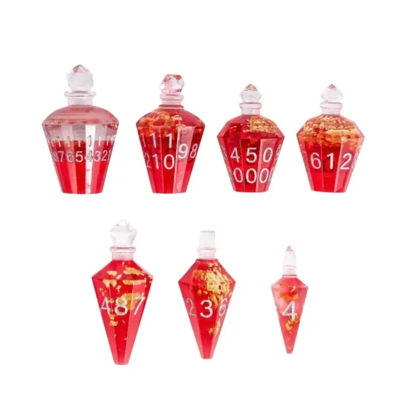 Potion Bottle Resin Polyhedral (D&D) Dice Set (7)
