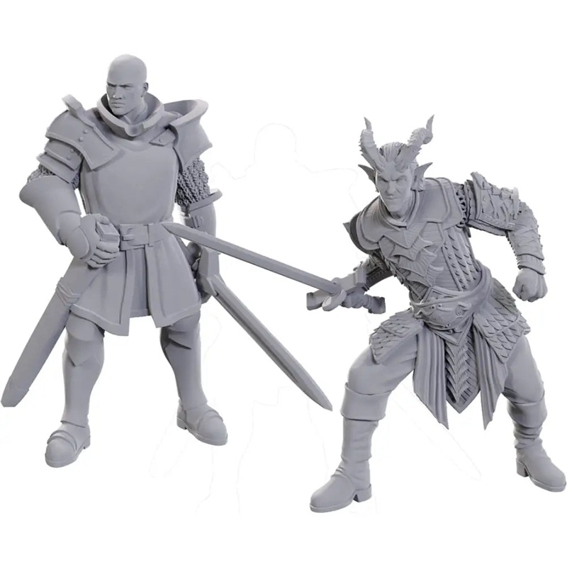 WizKids Unpainted Baldur's Gate Dame Ulder Ravengard and Zevlor