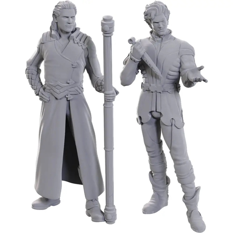 WizKids Unpainted Baldur's Gate Gale and Astarion