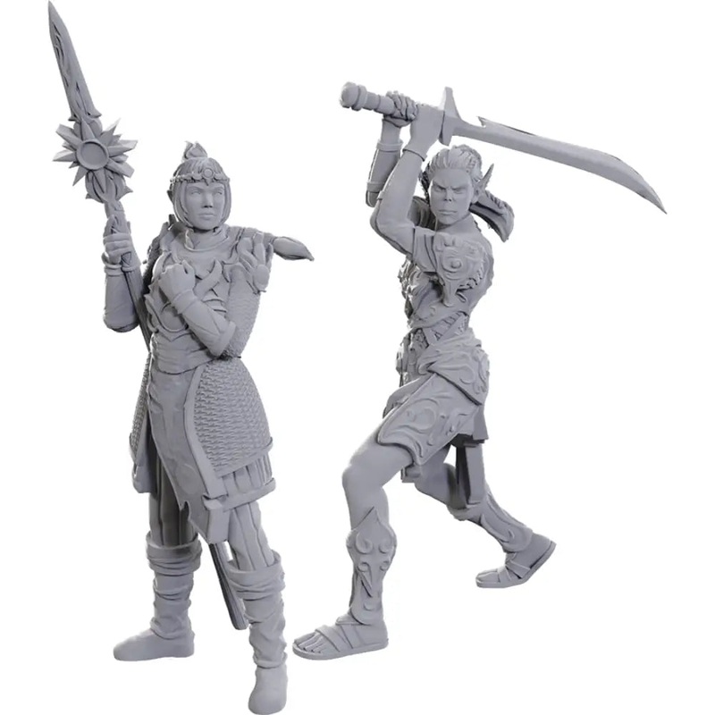WizKids Unpainted Baldur's Gate Lae'zel and Shadowheart
