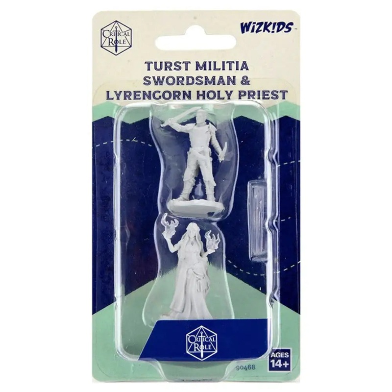 WizKids Unpainted Critical Role Turst Militia Swordsman & Lyrengorn Holy Priest (2)