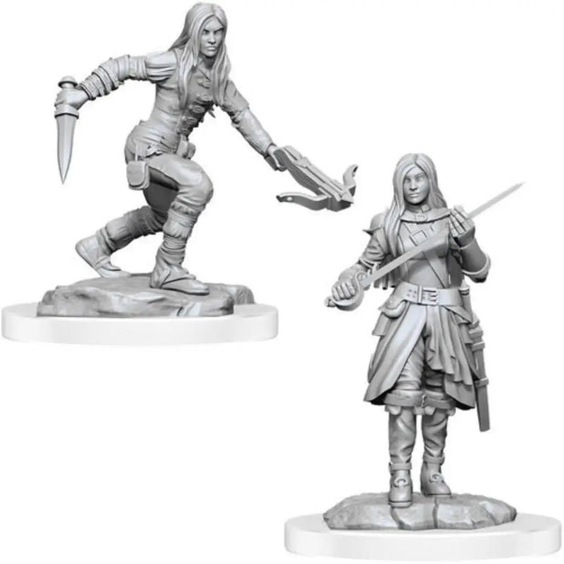 WizKids Unpainted Half-Elf Female Rogue (2)