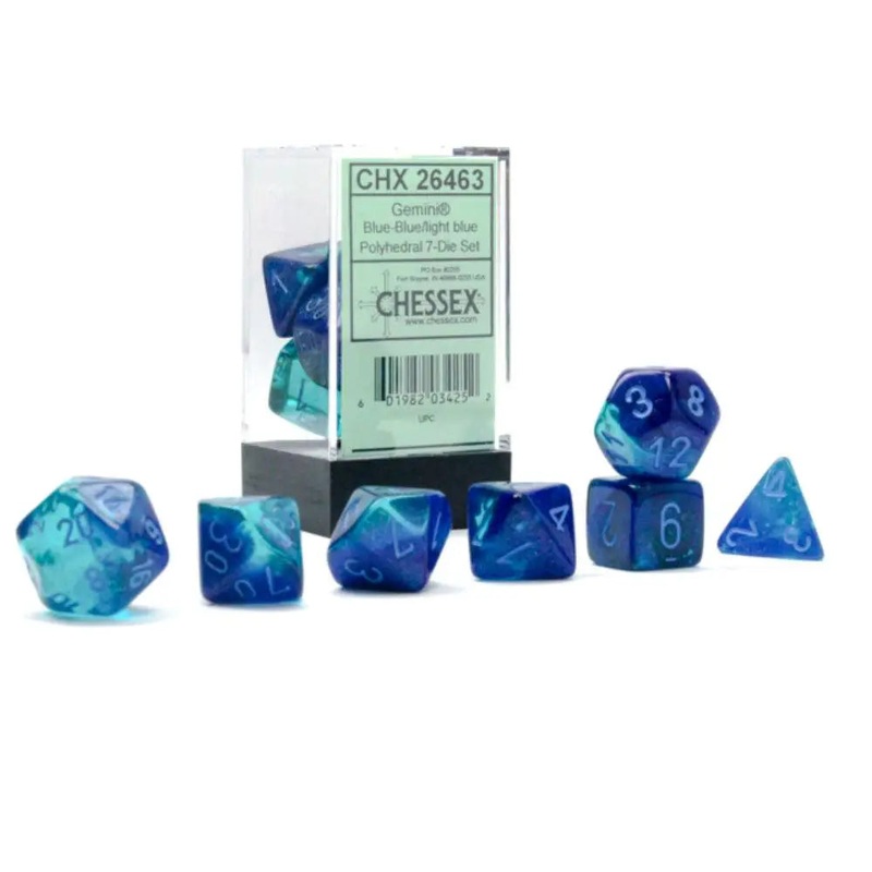 Chessex Gemini Luminary Blue-Blue w/Light Blue