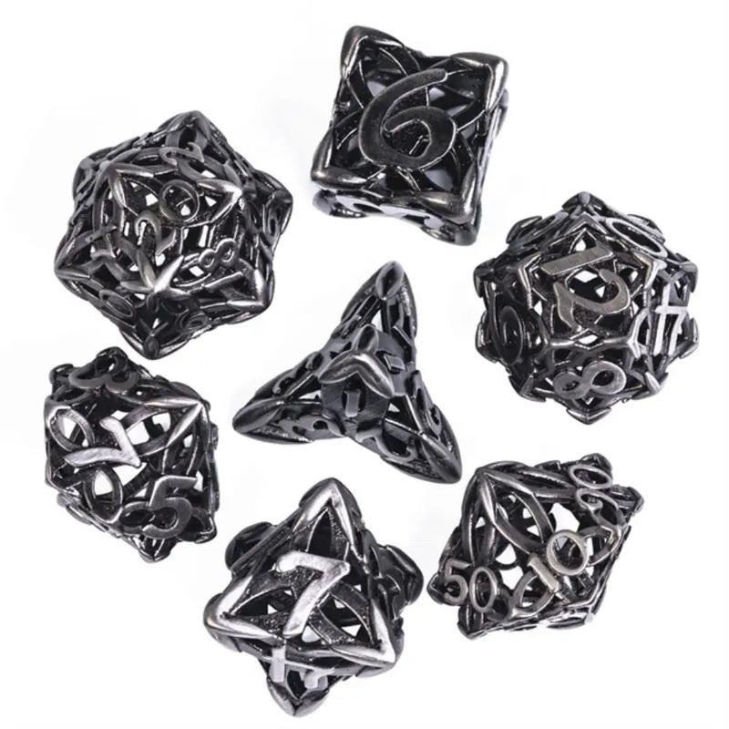 Enchanted Dice Celtic Knot Metal Polyhedral (D&D) Dice Set (7)