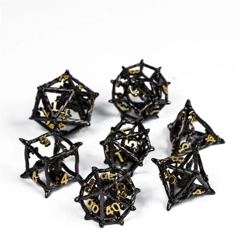 Enchanted Dice Hollow Twigs Metal Polyhedral (D&D) Dice Set (7)