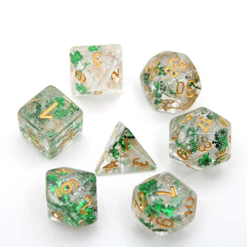 Enchanted Dice Lucky Clover Polyhedral (D&D) Dice Set