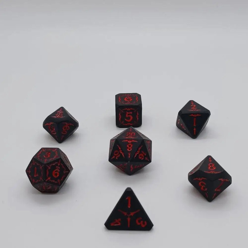 Enchanted Dice Vampire Wars Metal Polyhedral (D&D) Dice Set (7)