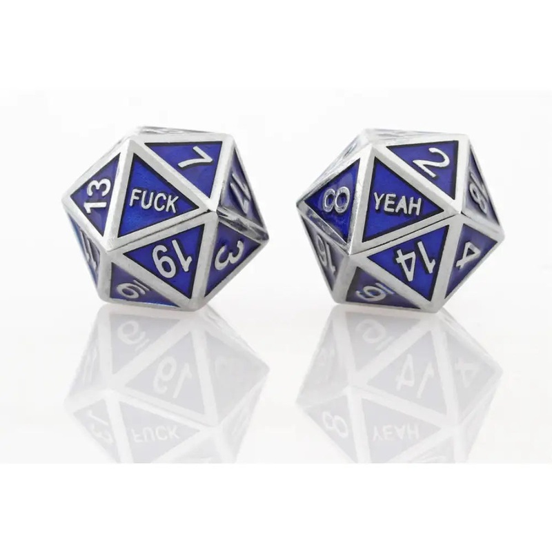Fuck Yeah Set of 2 D20 Metal Dice