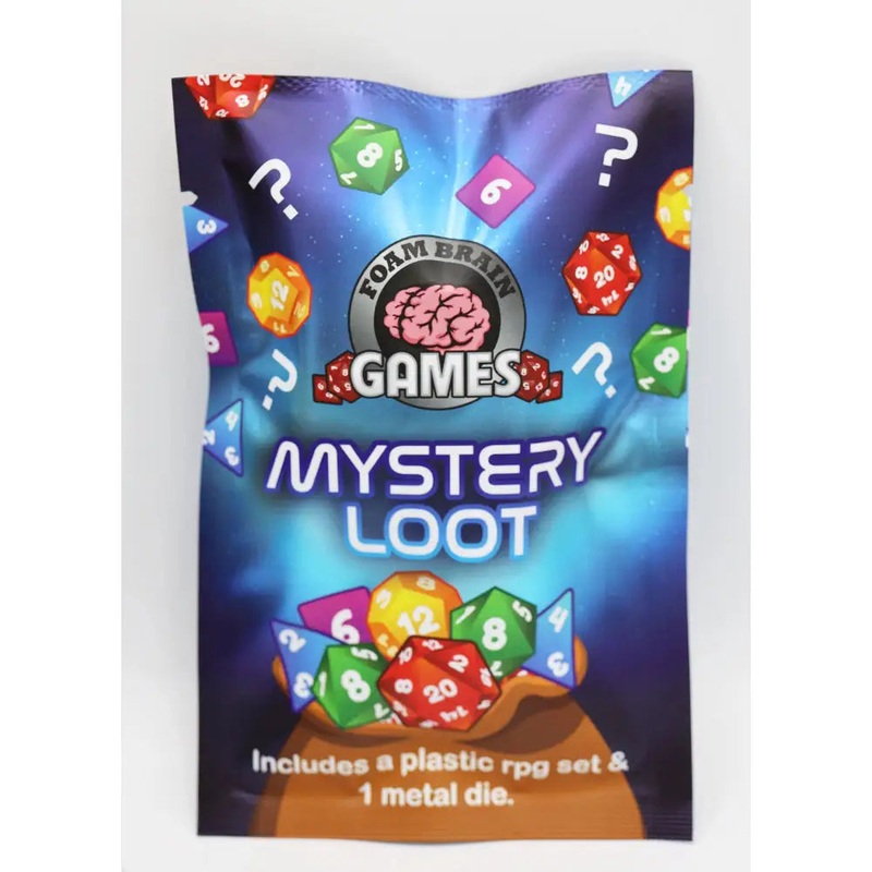 Mystery Loot: Plastic Polyhedral Dice Set (7) & Bonus Metal Die