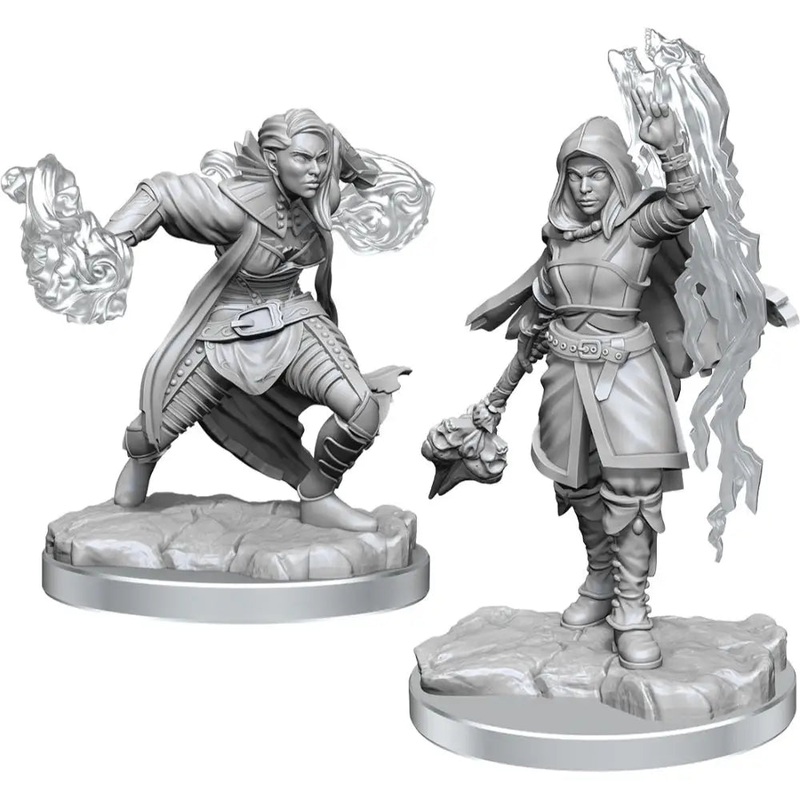 WizKids Unpainted Half-Elf Warlock (2)