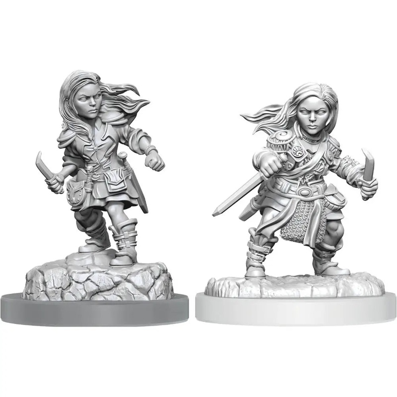 WizKids Unpainted Halfling Female Rogue (2)