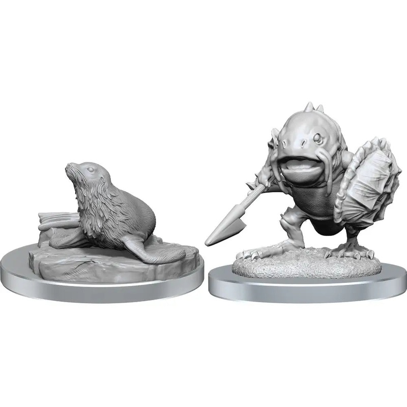 WizKids Unpainted Locathah & Seal (2)