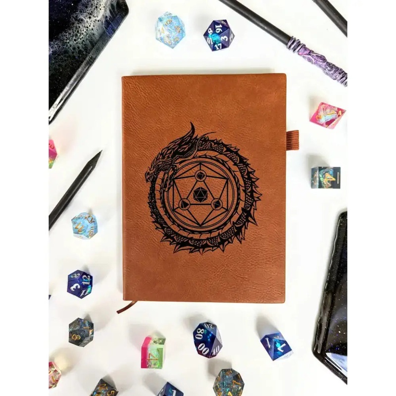 Dragon Circle Mini Dot Leather Journal
