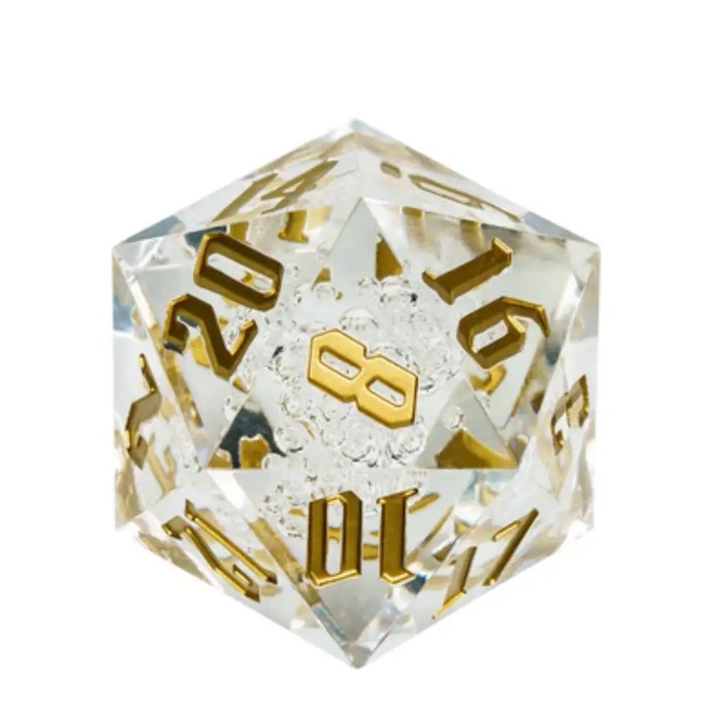 Floating Bubbles Huge D20 Die
