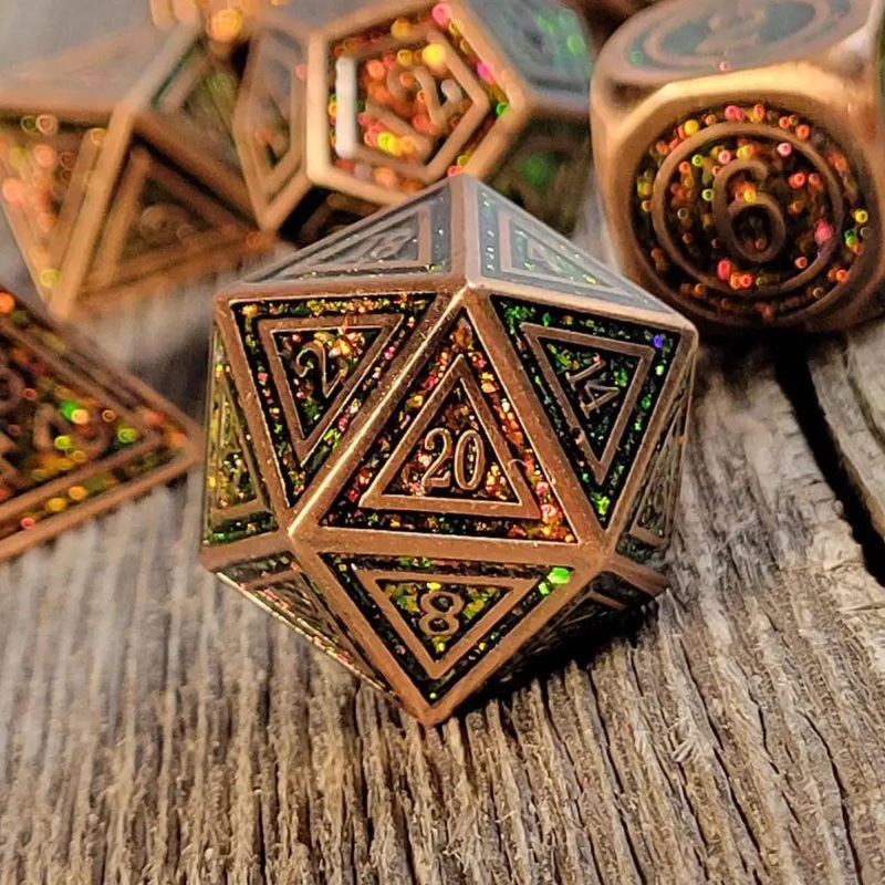 Forest Embers Metal Polyhedral (D&D) Dice Set (7)
