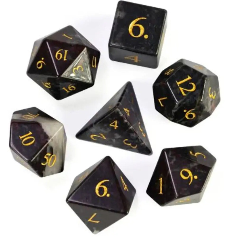 Gemstone Bloodstone Polyhedral (D&D) Dice Set (7)