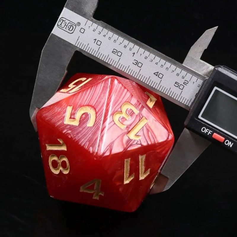 Red Pearl Huge Jumbo D20 Die