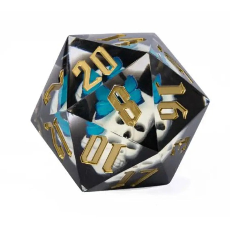 Skull and Butterfly Huge D20 Die