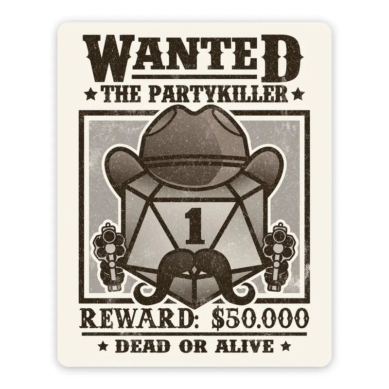 Wanted Party Killer Sticker