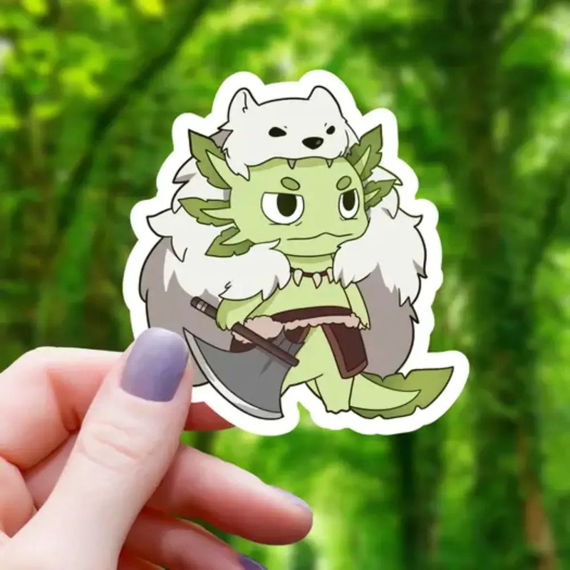 Barbarian Axolotl Sticker