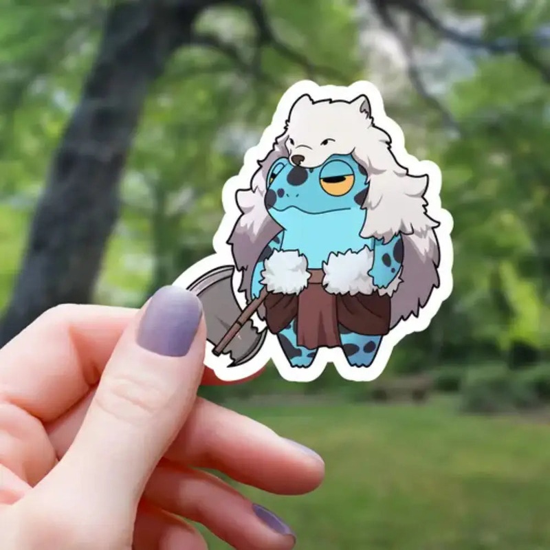 Barbarian Frog Sticker