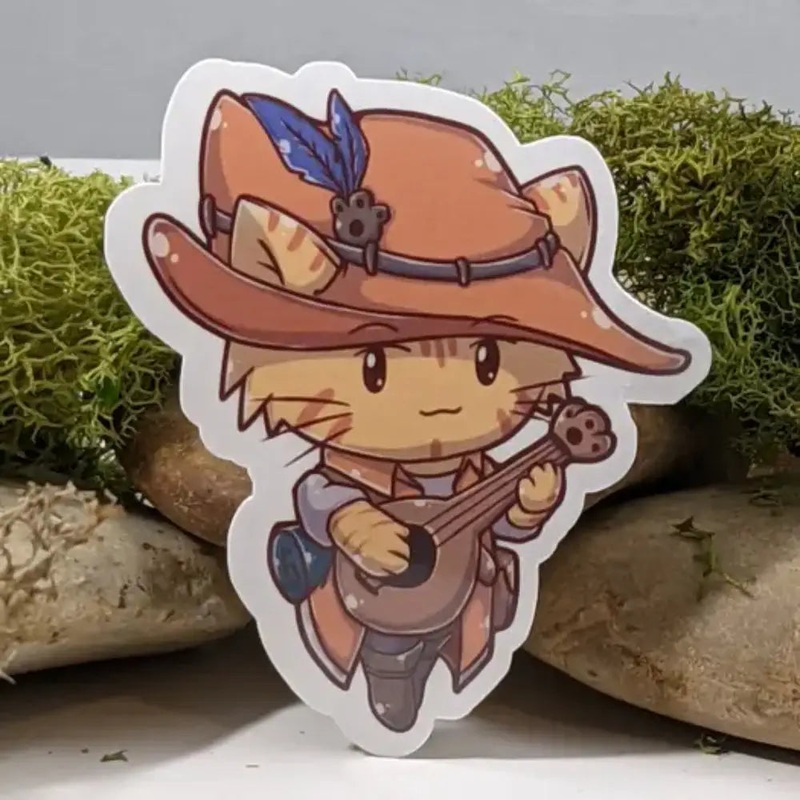Bard Cat Orange Sticker