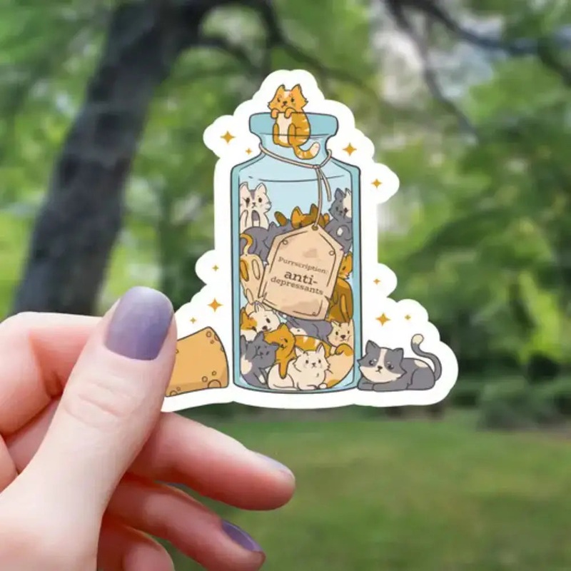 Cat Anti-Depressants Sticker