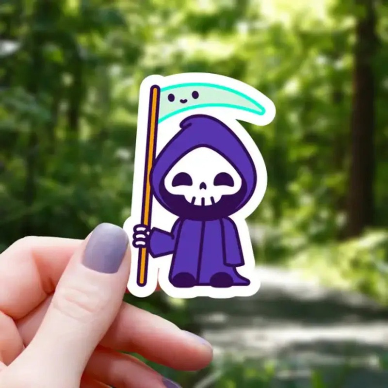 Chibi Grim Reaper Sticker