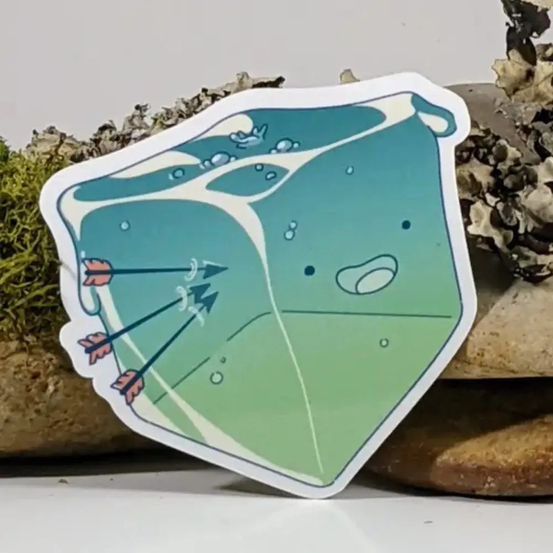 Cute Gelatinous Cube Sticker