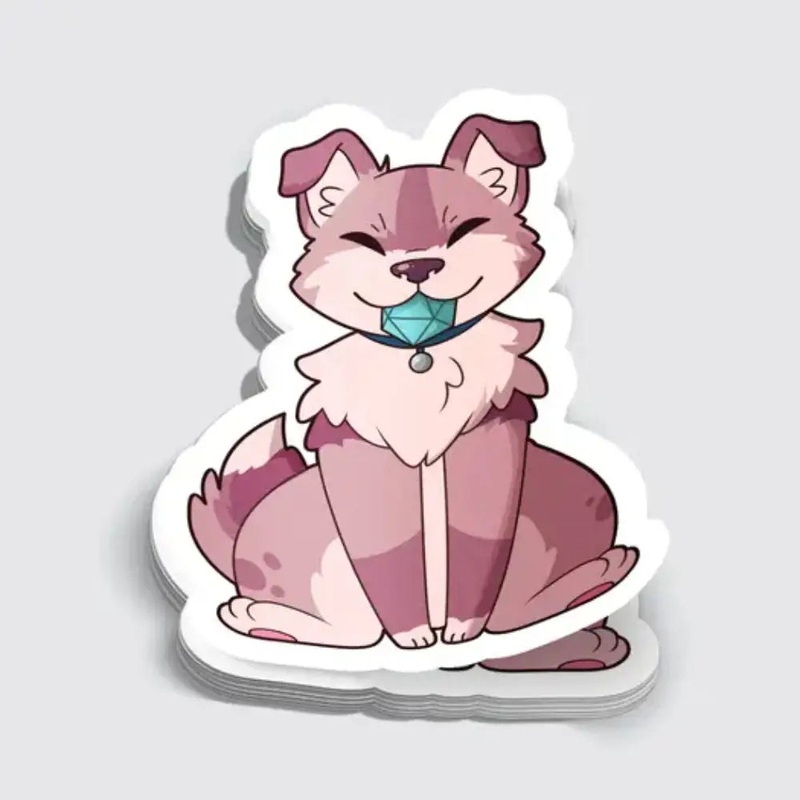 Doggo With D20 Tennis Ball Sticker
