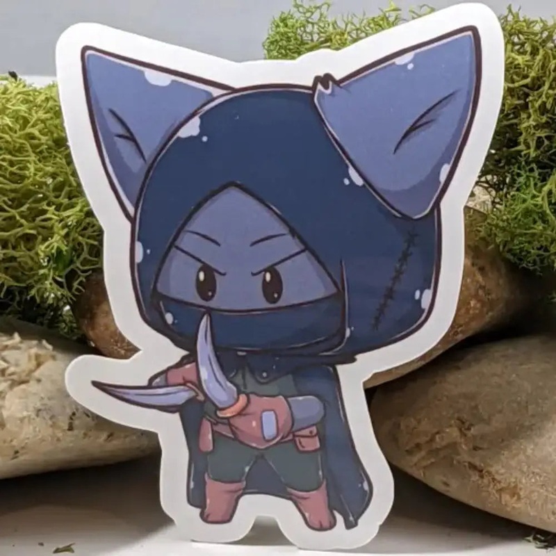 Rogue Cat Grey Sticker