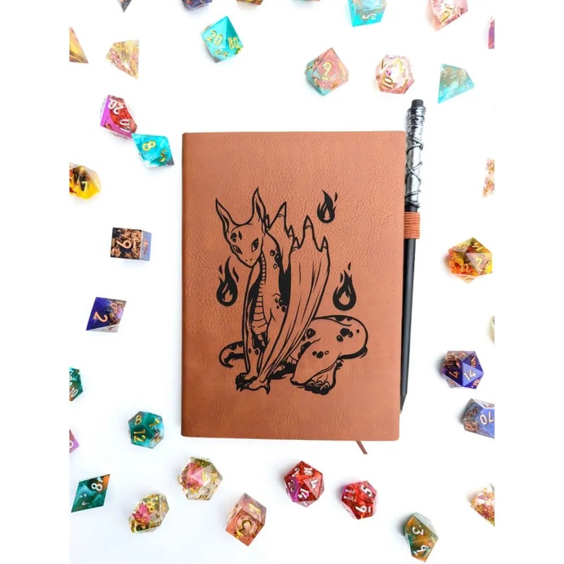 Wyrmling Wondering Mini Dot Leather Journal