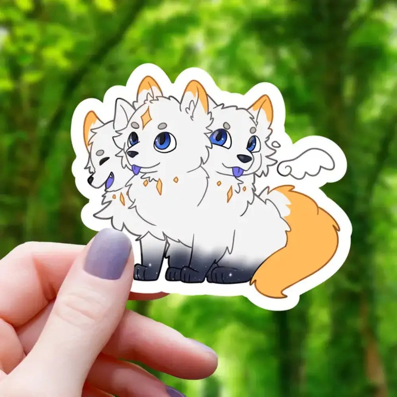 Celestial Cerberus Puppy Sticker