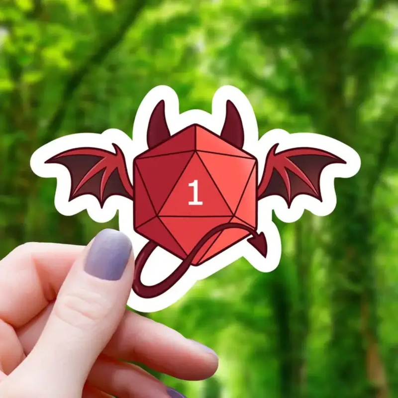 Critical Fail Devil D20 Sticker