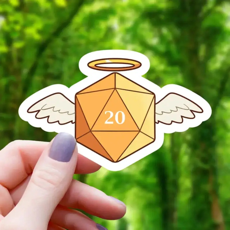 Critical Success Angel D20 Sticker