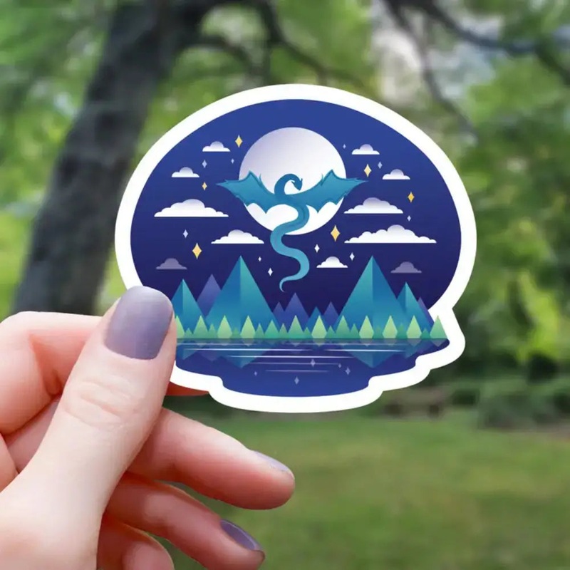 Dragon Skyscape Sticker
