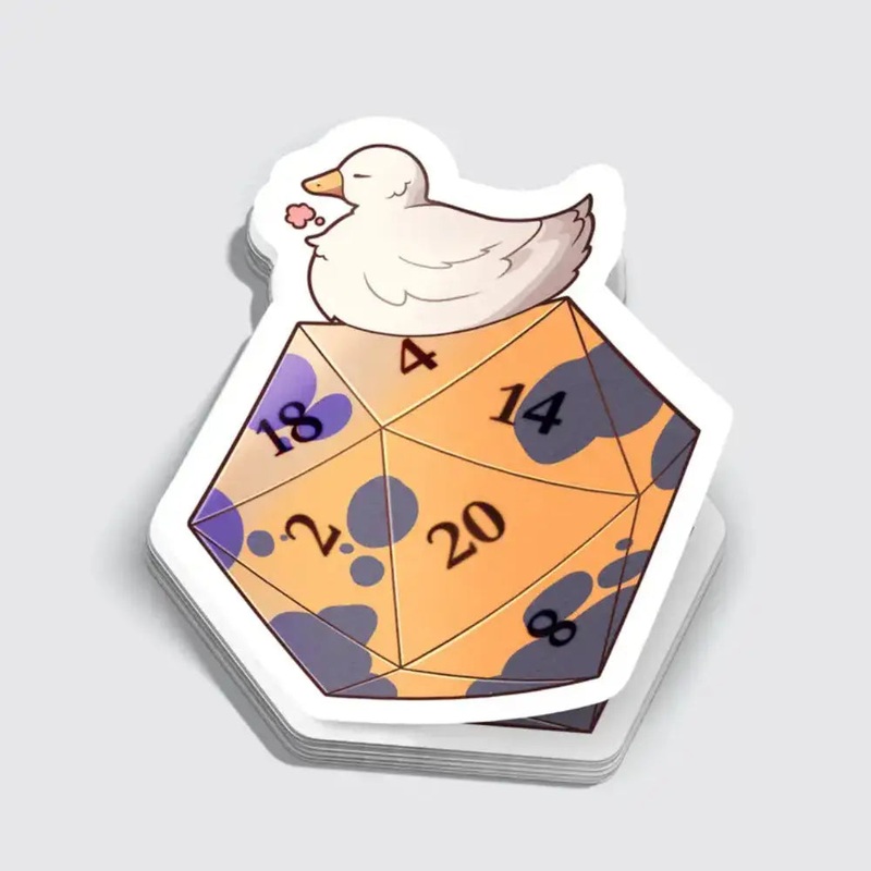 Duck on D20 Sticker